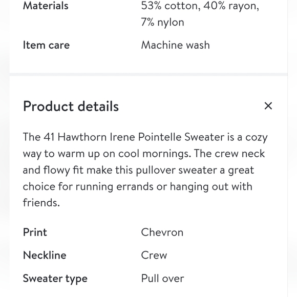 41 Hawthorn Irene Pointelle Chevron print sweater - Picture 6 of 6